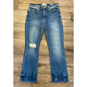 Frame Jeans Le High Straight Faded Merriweather Distressed Cropped 26